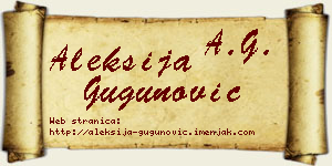 Aleksija Gugunović vizit kartica